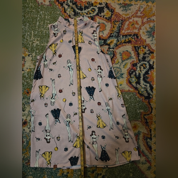 SMAK PARLOUR PAPERDOLL PATTERN SZ L DRESS. *BELT NOT INCLUDED* - Picture 2 of 8